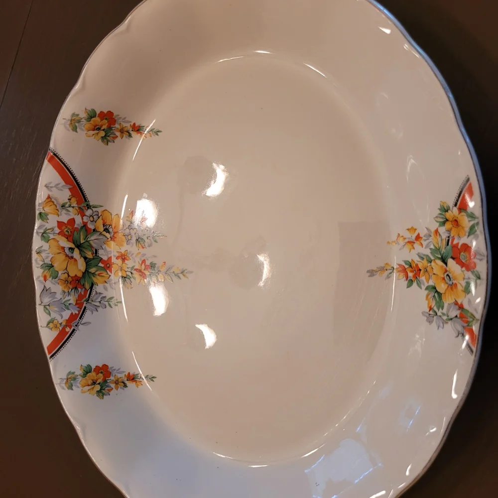 VINTAGE Grindley CreamPetal Oval Platter ELDON Pattern - Picture 2 of 5